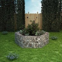 Berkfield Home Hexagonal Gabion Raised Bed 160x140x50 cm in Silver | Size: 160 x 140 x 50 cm