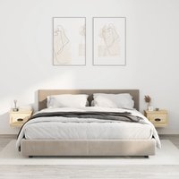 Berkfield Home Wall-mounted Bedside Cabinets 2 pcs Sonoma Oak 41.5x36x28cm in Brown | Size: 41.5x36x28 cm