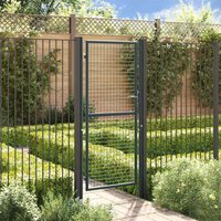 Berkfield Home Mesh Garden Gate Galvanised Steel 100x250 cm Grey