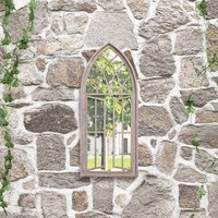 Berkfield Home Garden Mirror Sand 70x30 cm Iron for Outdoor Use in Cream