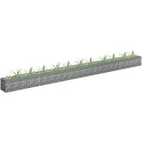 Berkfield Home Gabion Raised Bed Galvanised Steel 450x30x30 cm in Silver | Size: 450 x 30 x 30 cm