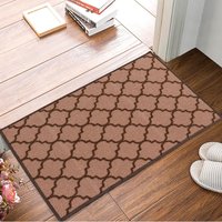 Smart Living Trellis Heavy Duty Machine Washable Hallway Kitchen Non Slip Door Mat in Beige | Size: 80 cm x 150 cm
