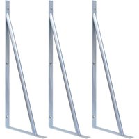 Berkfield Home Support Brackets for Fence Post 3 pcs Galvanised Steel in Silver