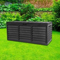 Gr8 Home Black 320 Litre Plastic Garden Storage Box Utility Cushion Chest Truck