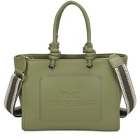 Lyra PU Leather Crossbody Tote Bag Canvas Strap Pale