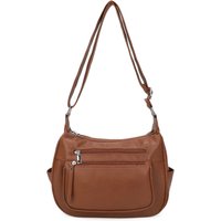 Fontanella Fashion Women's Orrin Strap Adjustable PU Leather Multi Pocket Practical Crossbody Bag in Brown