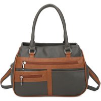 Fontanella Fashion Women's Bravura PU Leather 2 Compartments Multi Pocket Practical Hobo Bag in Dark Grey