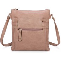 Fontanella Fashion Women's Marquetta PU Leather Crossbody Bag in Camel