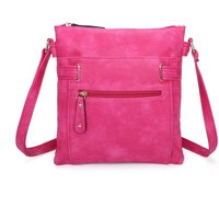 Fontanella Fashion Women's Marquetta PU Leather Crossbody Bag in Fuchsia
