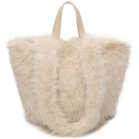 Fontanella Fashion Women's Eloria Sparkling Fluffy Reversible Top Handle Shoulder Bag in Cream