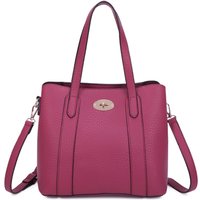 Fontanella Fashion Women's Evoline PU Leather Top Handle HandBag With Extra Removable Strap in Plum