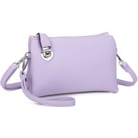 Fontanella Fashion Women's Elara PU Leather Triple Compartment Crossbody Bag With Fixed Lock in Lilac