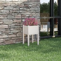 Berkfield Home Garden Planter White 40x40x70 cm Solid Pinewood | Size: 40 x 40 x 70 cm