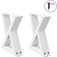 Berkfield Home Coffee Table Legs 2 pcs White 30x(30-31.3) cm Steel
