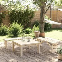 Berkfield Home Garden Benches 2 pcs Solid Wood Fir in Brown