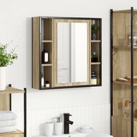 Berkfield Home Bathroom Vanity Unit Light Oak Particle Board Medium Storage in Beige
