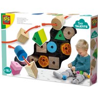 SES CREATIVE Children's Tiny Talents Lacing Sensory Beads Toy Set, Unisex, 18 Months and Above, Multi-colour (13102)