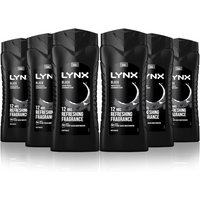 Lynx Men's Fresh Charge Shower Gel 'Body Wash' 500ml, 6 Pack in Black