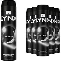 Lynx Men's Black 48H Fresh Frozen 'Body Spray' Deodorant, 6x200ml