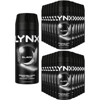 Lynx Men's Black Body Spray Deodorant 48Hrs HD Fragrance 150ml, 24 Pack