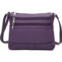 Fontanella Fashion Women's Quadruple Zips PU Messenger Bag in Purple