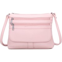 Quadruple Zips PU Messenger Bag Dark