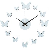 PRESENT TIME Karlsson DIY Butterfly Wall Clock 35cm - Blue