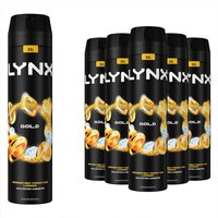 Lynx Men's XXL Gold High Definition Fragrance 'Body Spray' Deo, 6x250ml