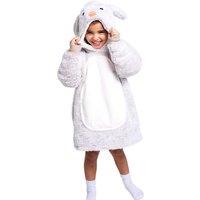 Noxxiez Small Bunny Oversized Hoodie in Grey