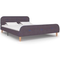 Berkfield Home Taupe Fabric Bed Frame in Beige | Size: Double