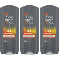 Dove Men's Men+Care 'Hair, Face & Body Wash' 3 in 1 Endurance, 3x400ml in Grey