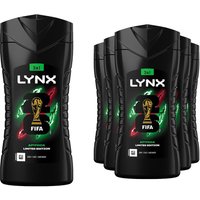 Lynx Men's Limited Edition FIFA Africa 3in1 Body Wash 12H Refreshing Fragrance 225ml, 6 Pack in Black