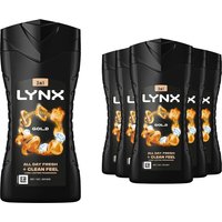 Lynx Men's Gold 12H Fragrance Shower Gel 'Body Wash' for Men, 6x225ml