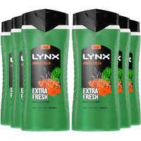 Lynx Men's 3in1 Body, Face & Hair Wash 'Shower Gel' 500ml, 6 Pack in Green