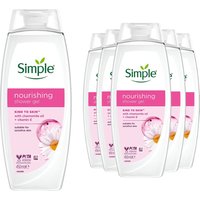 Simple Women's Kind to Skin Nourishing 'Shower Cream' with Gentle Formulation 450ml, 6 Pack in Pink