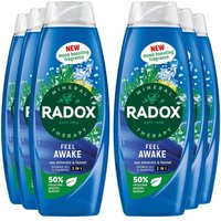 Radox Men's 'Body Wash+Shampoo' 2in1 for Men with Fennel & Sea Minerals, 6x 675ml in Blue
