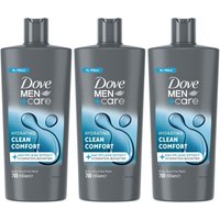 Dove Men's Men+Care 3-in-1 'Body, Face & Hair Wash' 700ml, 3 Pack in Grey