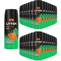 Lynx Men's Body Spray Jungle Fresh 48H HD Fragrance Deodorant 150ml, 36 Pack in Black