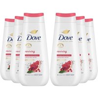 Dove Women's 'Body Wash' Reviving for 24Hrs Renewing Micromoisture, 6x 225ml in White