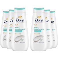 Dove Women's Advanced Care 'Body Wash' Hypoallergenic 24H, 6x400ml in White