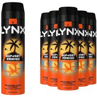 Lynx Sunset Fresh Men's 'Deodorant Body Spray', 200ml, 6 Pack in Black