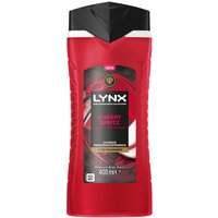Lynx Men's Cherry Spritz Body Wash with 12Hrs of Freshness for Men, 400ml in Black