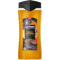 Lynx Men's Peach Infusion Body Wash with 12Hrs of Freshness for Men, 400ml in Black