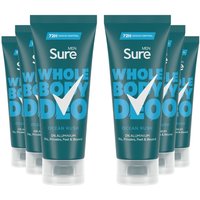 Sure Men's Whole Body 'Deodorant Cream' Ocean Rush w/ 72H Odour Control 75ml, 6pk in White