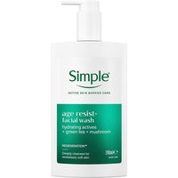 Simple Age Resist+ Facial Cleanser Anti-Ageing Hydrating Face Wash, 240ml in White | Size: 1 pack