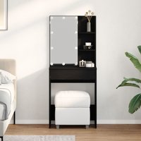 Berkfield Home LED Dressing Table in Black Oak, 60x40x140 cm, Made of Engineered Wood | Size: 60 x 40 x 140 cm