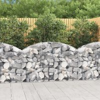 Berkfield Home Arched Gabion Basket 150x30x80/100 cm Galvanised Iron in Silver