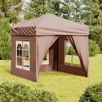 Berkfield Home Folding Party Tent with Sidewalls Taupe 2x2 m in Beige
