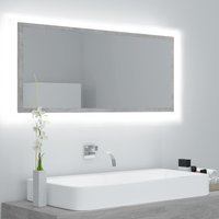 Berkfield Home LED Bathroom Mirror Concrete Grey 100x8.5x37 cm Acrylic