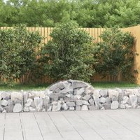 Berkfield Home Arched Gabion Baskets 6 pcs 200x30x40/60 cm Galvanised Iron in Silver